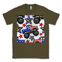 Army Green usa monster truck seamless pattern Classic Tee - BundleAndBundleShop