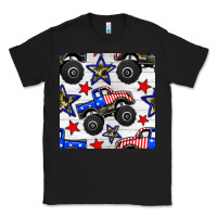 Black usa monster truck seamless pattern Classic Tee - BundleAndBundleShop