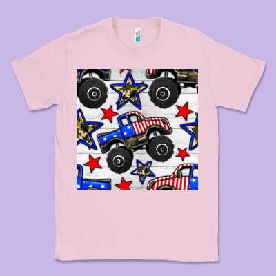 Usa Monster Truck Seamless Pattern Classic Tee Designed By Bundleandbundleshop