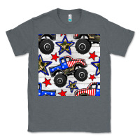 Charcoal Heather usa monster truck seamless pattern Classic Tee - BundleAndBundleShop
