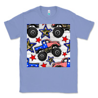 Colony Blue usa monster truck seamless pattern Classic Tee - BundleAndBundleShop