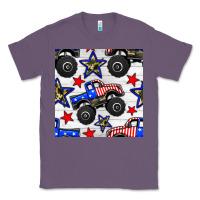 Lavender usa monster truck seamless pattern Classic Tee - BundleAndBundleShop