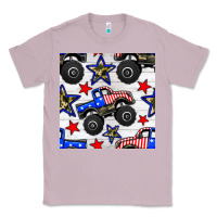Lilac usa monster truck seamless pattern Classic Tee - BundleAndBundleShop