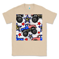 Mushroom usa monster truck seamless pattern Classic Tee - BundleAndBundleShop