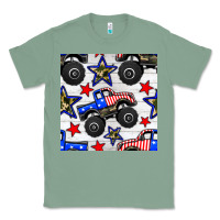 Sage usa monster truck seamless pattern Classic Tee - BundleAndBundleShop