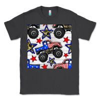 Smoke usa monster truck seamless pattern Classic Tee - BundleAndBundleShop