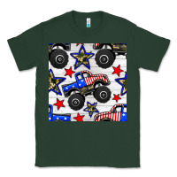 Sports Green usa monster truck seamless pattern Classic Tee - BundleAndBundleShop