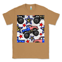 Toasted Coconut usa monster truck seamless pattern Classic Tee - BundleAndBundleShop