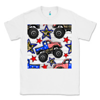 White usa monster truck seamless pattern Classic Tee - BundleAndBundleShop