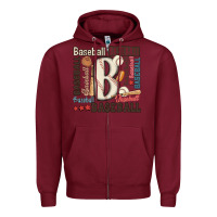 Burgundy baseball Zipper Hoodie - MaliasSmallBusiness