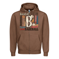 Chestnut baseball Zipper Hoodie - MaliasSmallBusiness