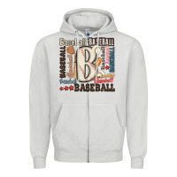Dove Grey baseball Zipper Hoodie - MaliasSmallBusiness