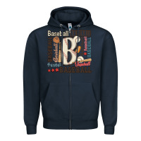 Navy baseball Zipper Hoodie - MaliasSmallBusiness