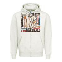 Oatmeal Heather baseball Zipper Hoodie - MaliasSmallBusiness