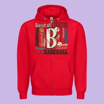 Baseball Zipper Hoodie Designed By Maliassmallbusiness