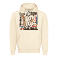 Sandshell baseball Zipper Hoodie - MaliasSmallBusiness