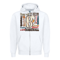 White baseball Zipper Hoodie - MaliasSmallBusiness