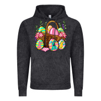 Vintage Black Easter eggs with basket Easter Day Vintage Hoodie - Neo Western