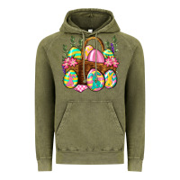 Vintage Olive Easter eggs with basket Easter Day Vintage Hoodie - Neo Western