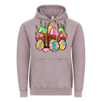 Vintage Zinc Easter eggs with basket Easter Day Vintage Hoodie - Neo Western