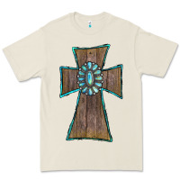 Bone Wood Turquoise Gemstone Cross Premium Tee - RanaPortraitStore