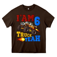 Chocolate Brown i'am six truck yeah Heavy Core Tee - Artiststas