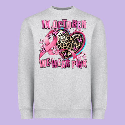 Western Leopard  In October We Wear Pink Heart Heavyweight Sweatshirt Designed By Adodesignshop