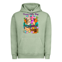 Pigment Oil Green Happy Easter Day truck Urban Hoodie - HowdyJamesFarm