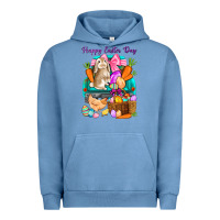 Pigment Pebble Blue Happy Easter Day truck Urban Hoodie - HowdyJamesFarm