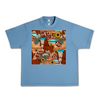 Pebble Blue football hereford sunflower seamless pattern Urban Heavy Tee - JahusDesignShop