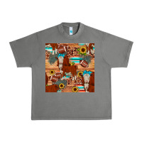 Football Hereford Sunflower Seamless Pattern Urban Heavy Tee | Teevron