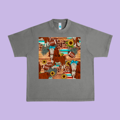 Football Hereford Sunflower Seamless Pattern Urban Heavy Tee Designed By Jahusdesignshop
