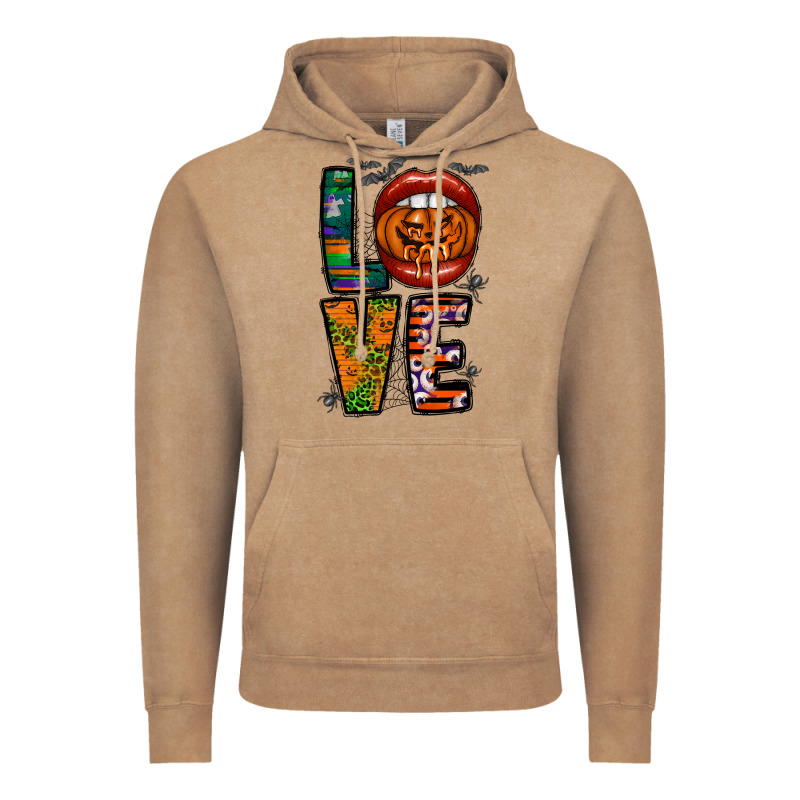 Love Halloween Lips Vintage Hoodie by CowhideDigitalArt | Teevron