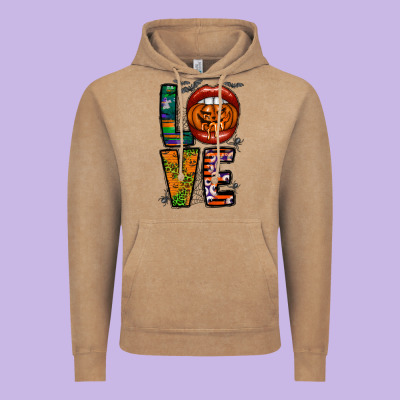 Love Halloween Lips Vintage Hoodie Designed By Cowhidedigitalart
