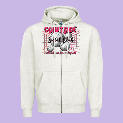 Volleyball Mom Zipper Hoodie Designed By Maliassmallbusiness