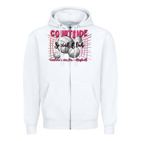 White volleyball mom Zipper Hoodie - MaliasSmallBusiness