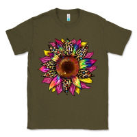 Army Green tie dye leopard sunflower Classic Tee - Artiststas