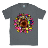 Charcoal Heather tie dye leopard sunflower Classic Tee - Artiststas