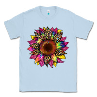 Dusty Blue tie dye leopard sunflower Classic Tee - Artiststas