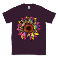 Plum tie dye leopard sunflower Classic Tee - Artiststas