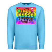 Ocean Blue Free Nurse Hugs LGBTQ+ Tumbler Premium Sweatshirt - BundleAndBundleShop