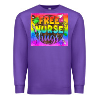 Purple Free Nurse Hugs LGBTQ+ Tumbler Premium Sweatshirt - BundleAndBundleShop
