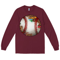 Burgundy western baseball leopard serape pattern Long Sleeve Tee - Artiststas