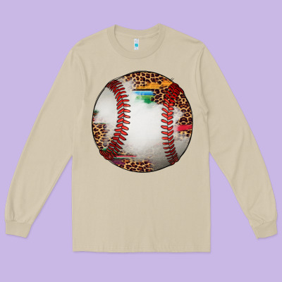 Western Baseball Leopard Serape Pattern Long Sleeve Tee Designed By Artiststas