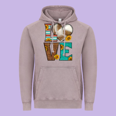 Western Volleyball Love Vintage Hoodie Designed By Hra Design Shop
