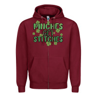 Burgundy pinches get stitches Zipper Hoodie - MaliasSmallBusiness