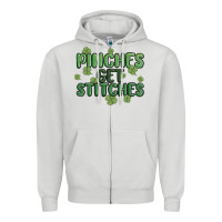 Dove Grey pinches get stitches Zipper Hoodie - MaliasSmallBusiness