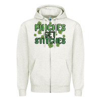 Oatmeal Heather pinches get stitches Zipper Hoodie - MaliasSmallBusiness