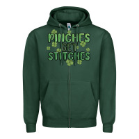 Sports Green pinches get stitches Zipper Hoodie - MaliasSmallBusiness