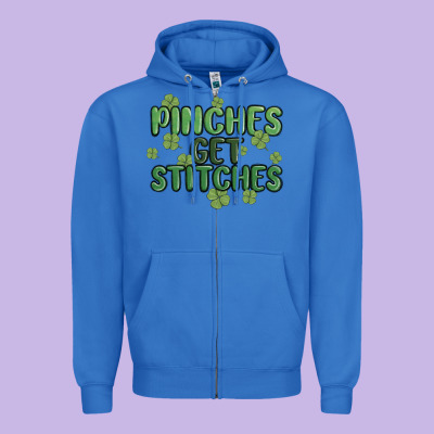 Pinches Get Stitches Zipper Hoodie Designed By Maliassmallbusiness